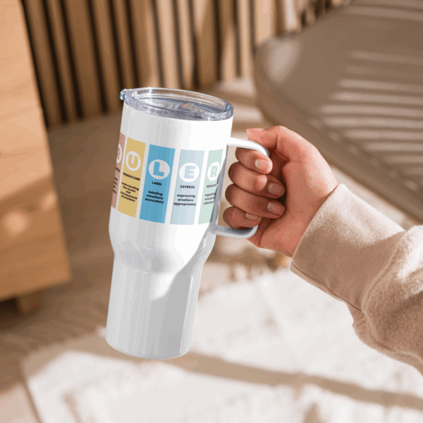 Mood Meter & RULER Method Travel mug with a handle - Image 3